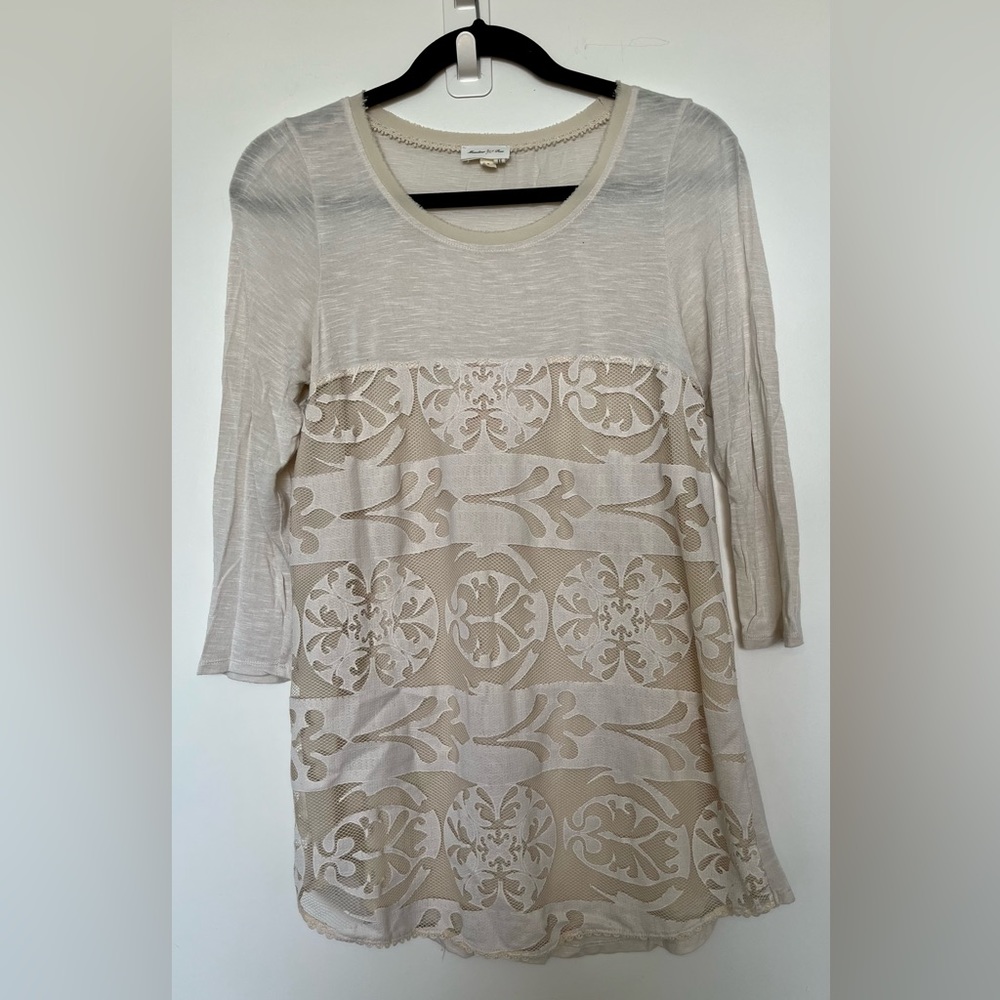Meadow rue 3/4 sleeve top, size S
